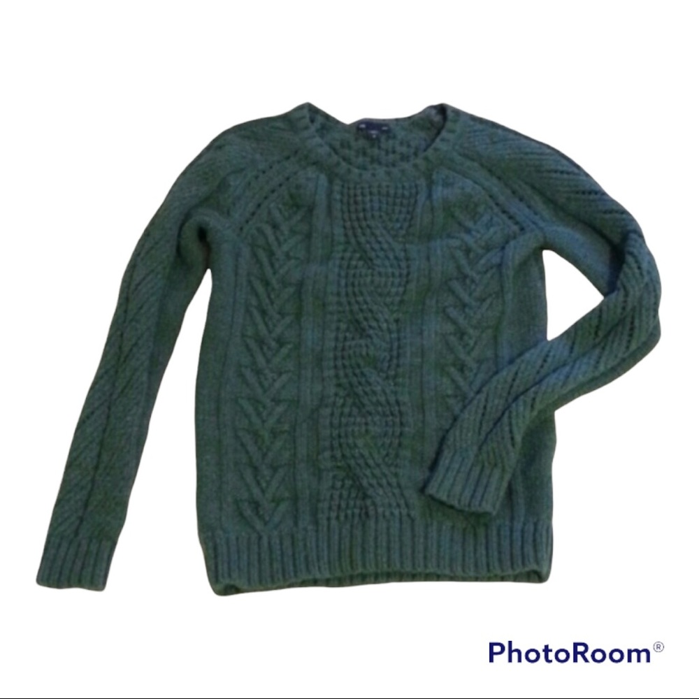 GAP Green/Grey Woven Sweater